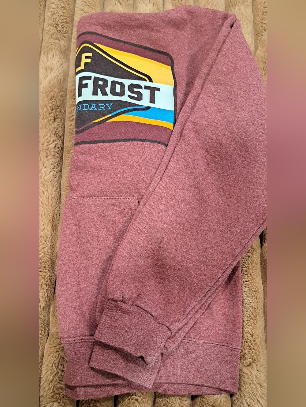 Lane Frost Hoodie Mens Medium Maroon Legendary Logo Western Rodeo Sweatshirt - Picture 5 of 6